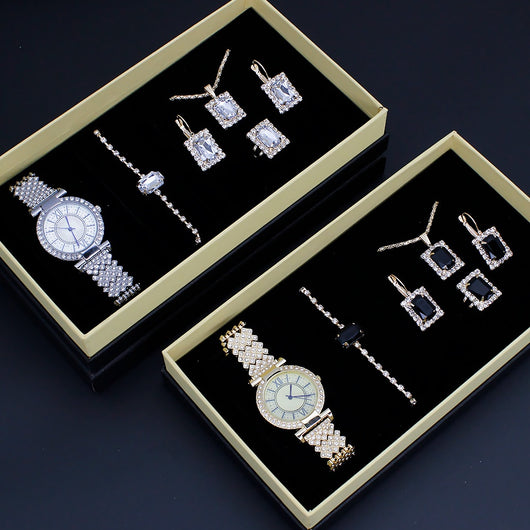 Reloj Mujer Diamantes Patrón Romano Lujo Ligero - Set Joya con Pulsera - Image 17