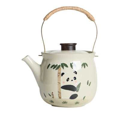 Tetera Kung Fu Panda Pintada a Mano con Asa de Lazo - Juego de Té Tradicional Grande - Image 5