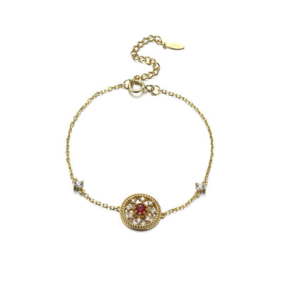 Pulsera de Rubí Natural con Discos Vintage - Image 8