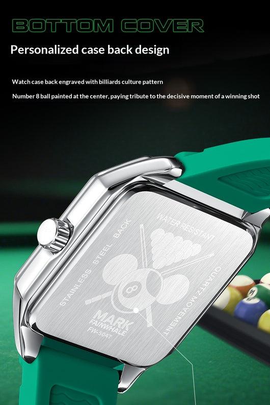 Reloj de Cuarzo Personalizado para Hombre con Diseño Temático de Billar - Image 10