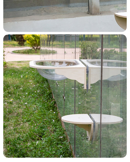 Cama Colgante para Gatos con Ventosas y Diseño en Madera - Image 7