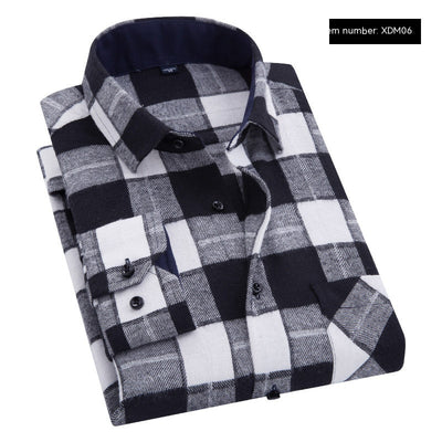 Camisa Casual de Cuadros con Textura Brushed para Hombre - Image 10