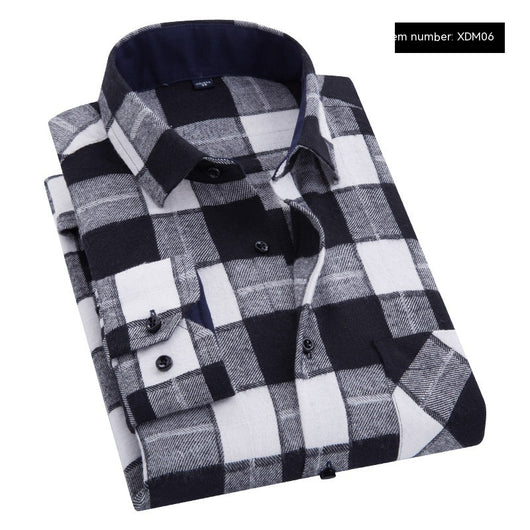 Camisa Casual de Cuadros con Textura Brushed para Hombre - Image 10