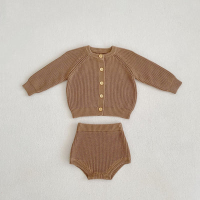 Conjunto de Abrigo Cardigan Dos Piezas en Algodón para Bebé - Image 2