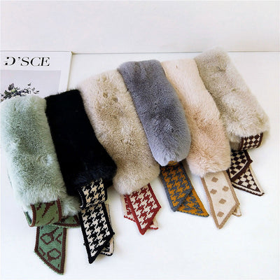 Bufanda Cuello de Piel Pata de Gallo Estilo Coreano - Abrigo Grueso Invierno Mujer - Image 19
