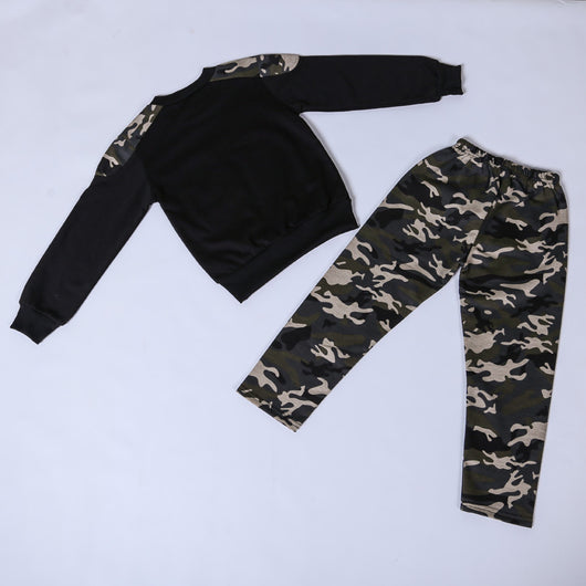 Conjunto Deportivo Infantil Camuflaje Dos Piezas Estilo Coreano Primavera Otoño - Image 2