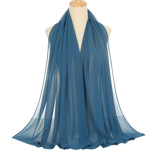 Pañuelo Rectangular de Chiffón Perla para Mujer - Colores Sólidos - Image 4