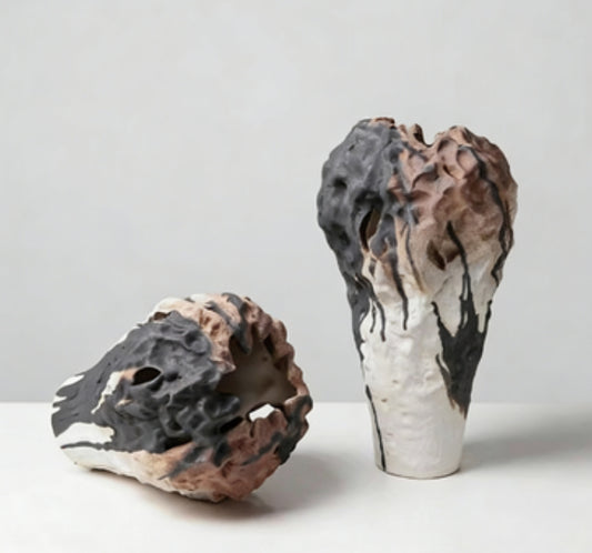 Jarrón de Arte Cerámica Estilo Wabi-sabi Clásico Chino Contemporáneo - Image 2
