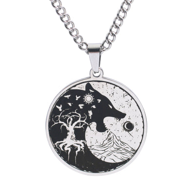 Collar Colgante Vintage Cabeza de Lobo Árbol de la Vida para Hombre - Image 8