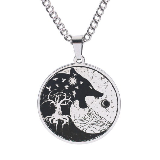 Collar Colgante Vintage Cabeza de Lobo Árbol de la Vida para Hombre - Image 8