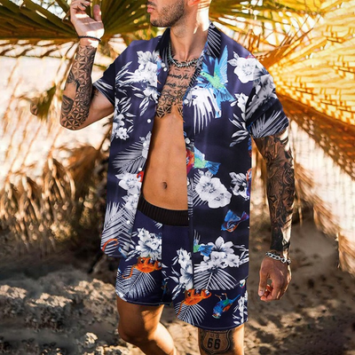 Camisa Suelta Retro para Hombre - Estilo Personalidad Playa Manga Corta - Image 25