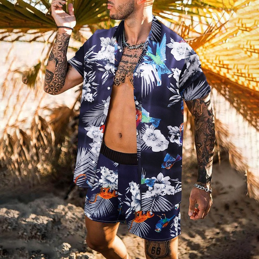 Camisa Suelta Retro para Hombre - Estilo Personalidad Playa Manga Corta - Image 25