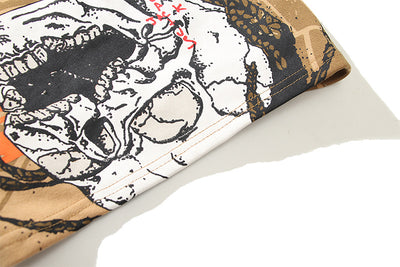 Shorts Casuales Unisex con Estampado Calavera y Cactus - Image 25