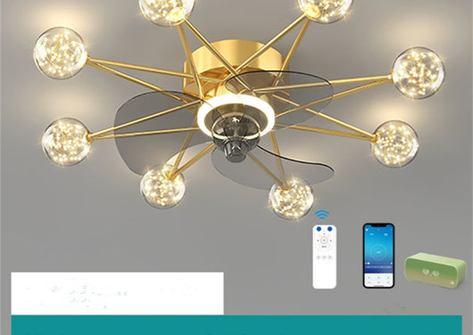 Ventilador de Techo Nórdico con Luces LED Estrelladas para Sala y Comedor - Image 9