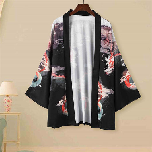 Cardigan Estilo Kimono Japonés con Mangas Tres Cuartos - Image 12