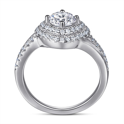 Anillo de Diamante Simulado Estilo Europeo Americano Elegante - Image 2