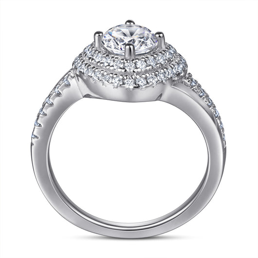 Anillo de Diamante Simulado Estilo Europeo Americano Elegante - Image 2