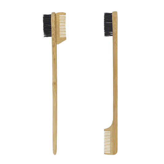 Cepillo Cejas Doble Cabezal Bambú Natural - Peine Pestañas y Cejas