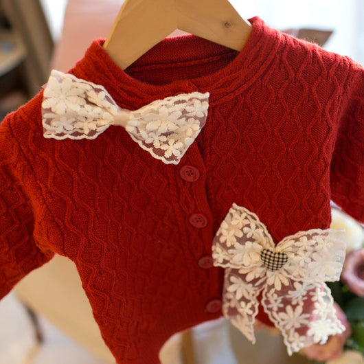 Cardigan Infantil con Moño de Encaje - Image 11