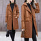 Haining Women's Leather Coat with Lambswool Lining