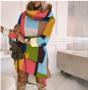 Suéter Largo Mujer con Estampado y Combinación de Colores Street - Image 5