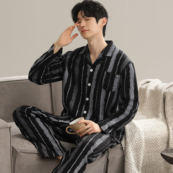 Cardigan y Pantalón Suelto de Solapa - Pijama Casual para Casa