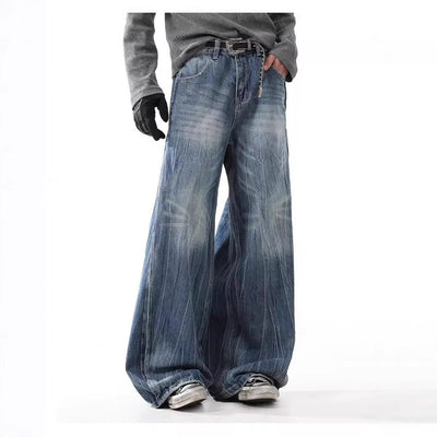 Jeans Hombre Lavado Clásico con Rayas Relámpago - Primavera Otoño - Image 3