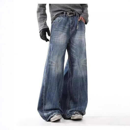 Jeans Hombre Lavado Clásico con Rayas Relámpago - Primavera Otoño - Image 3