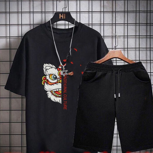 Conjunto Casual de Dos Piezas para Hombre: Playera y Shorts de Tendencia Coreana - Image 21