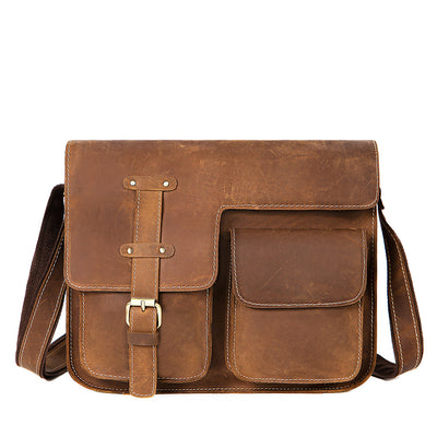 Bolsa Mensajera de Cuero para Hombre con Diseño Horizontal - Image 4