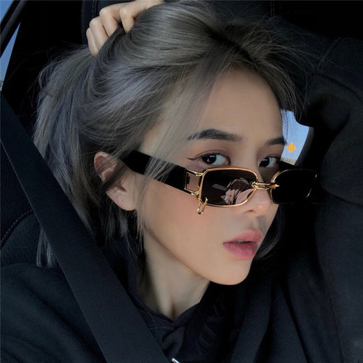 Gafas de Sol Cuadradas Estilo Coreano con Aretes Trendy - Image 7