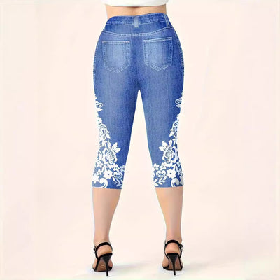 Leggings Casuales de Cintura Media con Estampado Vaquero - Image 12