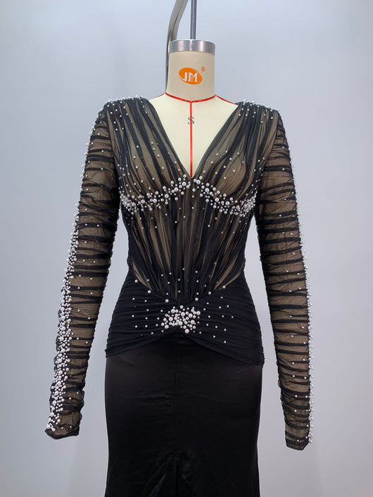 Vestido Formal Elegante con Escote Profundo y Abertura Frontal - Image 6