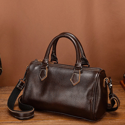 Bolso Retro de Cuero Genuino para Mujer - Diseño Casual y Portátil