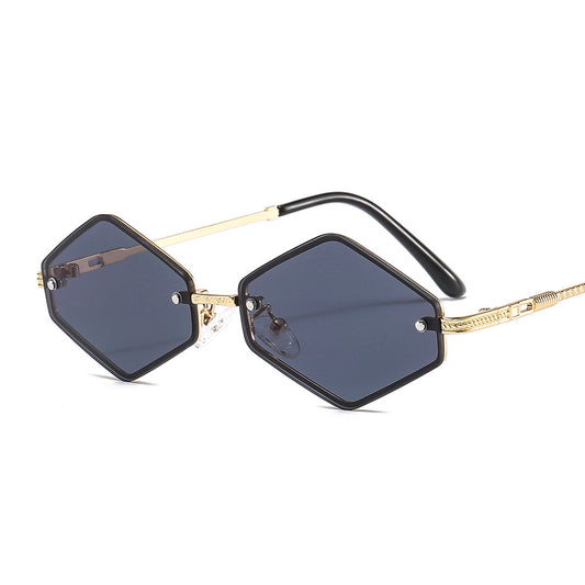 Gafas de Sol sin Marco con Protección UV y Diseño Geométrico Diamante - Image 2