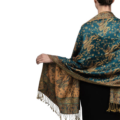 Chal Vintage Étnico Otoño Invierno con Borlas y Estampado Paisley para Mujer - Image 11