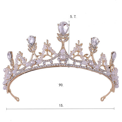 Juego de Corona y Aretes Nupcial Estilo Coreano - Image 4