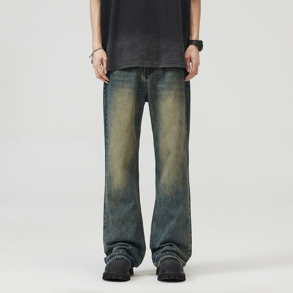 Jeans Holgados Azul Óxido Estilo Retro para Hombre