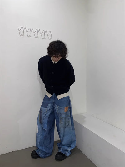 Jeans Rectos Sueltos Diseño Independiente Retro Americano para Hombre - Image 26