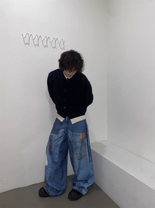 Jeans Rectos Sueltos Diseño Independiente Retro Americano para Hombre - Image 26