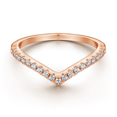 Anillo de Diamante en V para Dedo Índice - Media Caña en Plata - Image 3