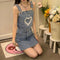 Conjunto Dos Piezas: Top Denim Fruncido y Falda A-línea Cintura Alta