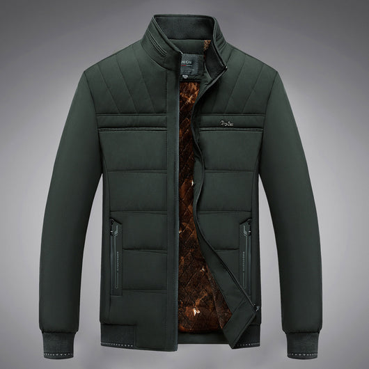 Chaqueta Acolchada de Invierno para Hombre con Cuello Alto