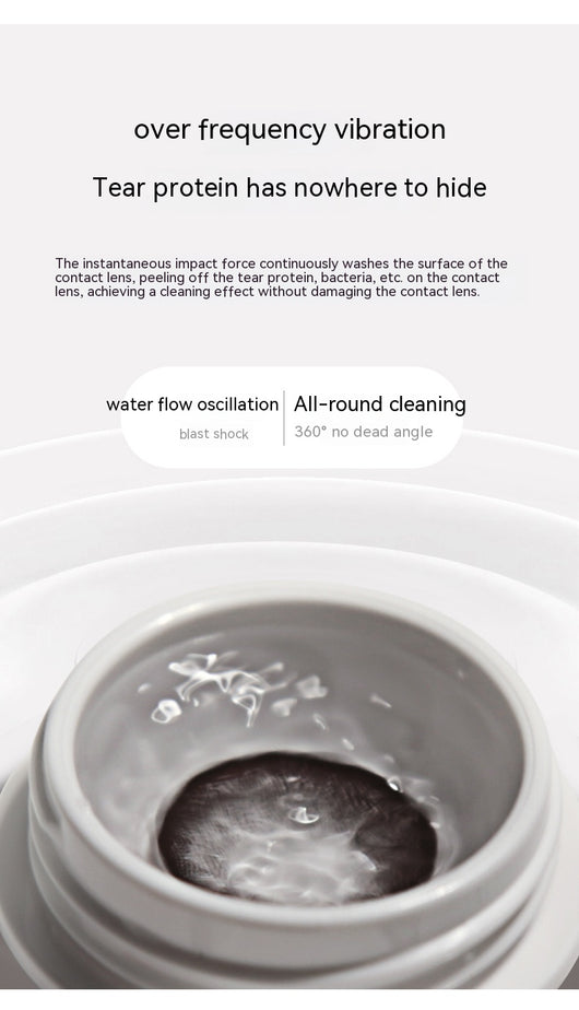 Pearl white automatic ultrasonic cleaning machine with honeycomb texture and digital display for invisible glasses. - Image 13