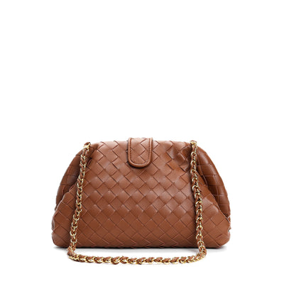 Bolso Mensajero de Cuero Genuino Tejido Cuadrado Pequeño - Image 8