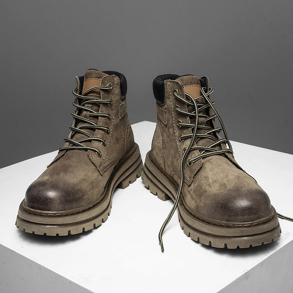 Botas Martin Hombre Estilo Británico Retro Otoño Invierno