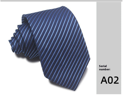 Corbata Jacquard Rayada 8CM para Hombre - Rojo, Negro y Azul - Image 40