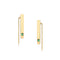 Brincos Finos Folheados a Ouro 14K Esmeralda Natural Minimalista 14K Esmeralda