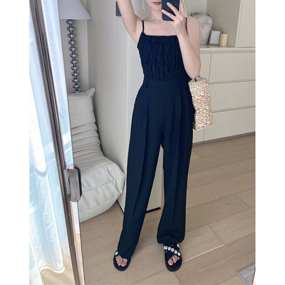 Pantalón Negro de Pierna Ancha con Pliegues para Mujer - Corte Casual - Image 5