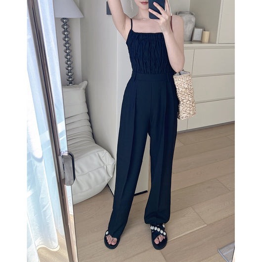 Pantalón Negro de Pierna Ancha con Pliegues para Mujer - Corte Casual - Image 5